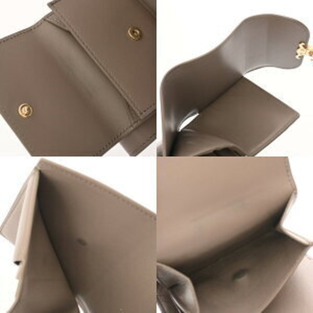 Celine Trifold Triomphe Shiny Calfskin Pebble Wallet Leather - Picture 9 of 10